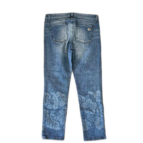 Michael Kors Floral Embossed Capri Jean Women 26 |Polished Comfort Everyday Glam - Picture 5 of 6